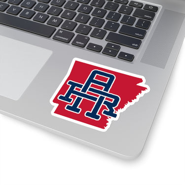 Arkansas Home State Sticker (Red & Navy Blue)-Allegiant Goods Co. Vintage Sports Apparel