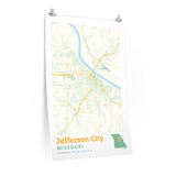 Jefferson City Missouri City Street Map Poster-Allegiant Goods Co. Vintage Sports Apparel