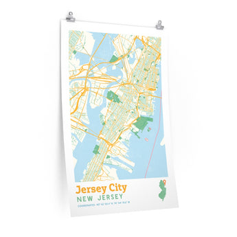 Jersey City New Jersey City Street Map Poster-Allegiant Goods Co. Vintage Sports Apparel