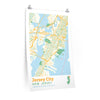 Jersey City New Jersey City Street Map Poster-24″ × 36″-Allegiant Goods Co. Vintage Sports Apparel