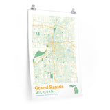 Grand Rapids Michigan City Street Map Poster-Allegiant Goods Co. Vintage Sports Apparel