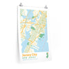 Jersey City New Jersey City Street Map Poster-20″ × 30″-Allegiant Goods Co. Vintage Sports Apparel