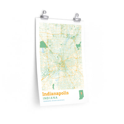 Indianapolis Indiana City Street Map Poster-12″ × 18″-Allegiant Goods Co. Vintage Sports Apparel