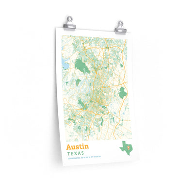 Austin Texas City Street Map Poster-12″ × 18″-Allegiant Goods Co. Vintage Sports Apparel