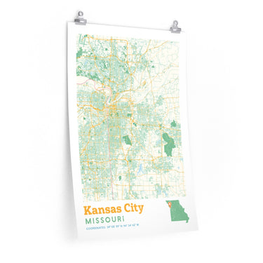 Kansas City Missouri City Street Map Poster-Allegiant Goods Co. Vintage Sports Apparel