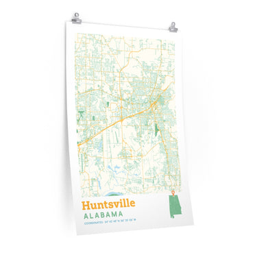 Huntsville Alabama City Street Map Poster-Allegiant Goods Co. Vintage Sports Apparel