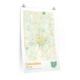 Columbus Ohio City Street Map Poster-Allegiant Goods Co. Vintage Sports Apparel