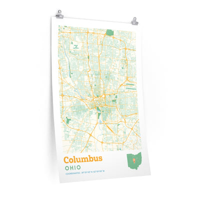 Columbus Ohio City Street Map Poster-24″ × 36″-Allegiant Goods Co. Vintage Sports Apparel