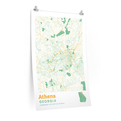 Athens Georgia City Street Map Poster-24″ × 36″-Allegiant Goods Co. Vintage Sports Apparel