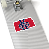 Kansas Home State Sticker (Red & Navy Blue)-Allegiant Goods Co. Vintage Sports Apparel