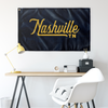 Nashville Tennessee Wall Flag (Blue & Yellow)-Wall Flag - 36"x60"-Allegiant Goods Co. Vintage Sports Apparel