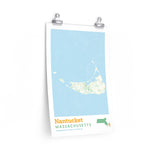 Nantucket Massachusetts City Street Map Poster-Allegiant Goods Co. Vintage Sports Apparel