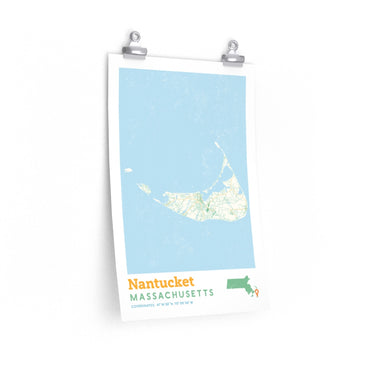 Nantucket Massachusetts City Street Map Poster-Allegiant Goods Co. Vintage Sports Apparel