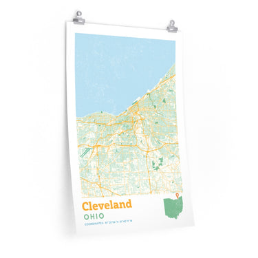 Cleveland Ohio City Street Map Poster-Allegiant Goods Co. Vintage Sports Apparel
