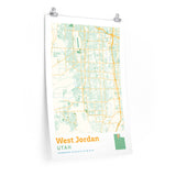 West Jordan Utah City Street Map Poster-Allegiant Goods Co. Vintage Sports Apparel