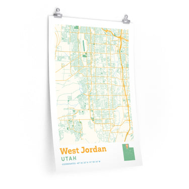 West Jordan Utah City Street Map Poster-Allegiant Goods Co. Vintage Sports Apparel
