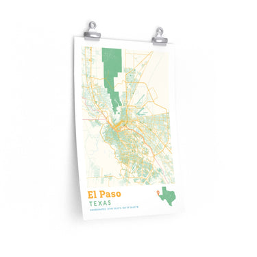 El Paso Texas City Street Map Poster-Allegiant Goods Co. Vintage Sports Apparel