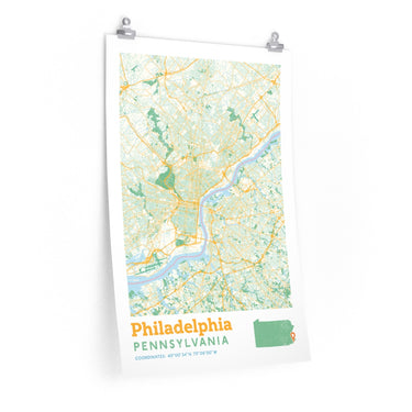Philadelphia Pennsylvania City Street Map Poster-Allegiant Goods Co. Vintage Sports Apparel