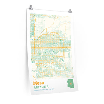 Mesa Arizona City Street Map Poster-24″ × 36″-Allegiant Goods Co. Vintage Sports Apparel
