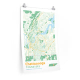 Chattanooga Tennessee City Street Map Poster-Allegiant Goods Co. Vintage Sports Apparel
