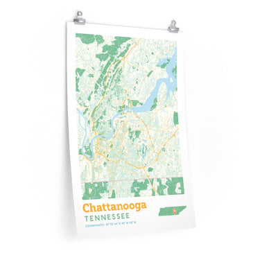 Chattanooga Tennessee City Street Map Poster-Allegiant Goods Co. Vintage Sports Apparel