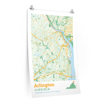 Arlington Virginia City Street Map Poster-Allegiant Goods Co. Vintage Sports Apparel