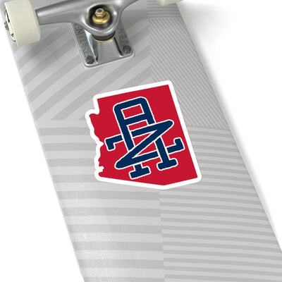 Arizona Home State Sticker (Red & Navy Blue)-6x6"-Allegiant Goods Co. Vintage Sports Apparel