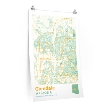 Glendale Arizona City Street Map Poster-Allegiant Goods Co. Vintage Sports Apparel