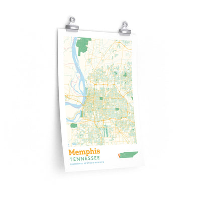 Memphis Tennessee City Street Map Poster-12″ × 18″-Allegiant Goods Co. Vintage Sports Apparel