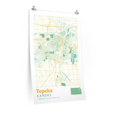 Topeka Kansas City Street Map Poster-Allegiant Goods Co. Vintage Sports Apparel