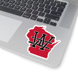 Wisconsin Home State Sticker (Red & Black)-Allegiant Goods Co. Vintage Sports Apparel