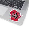 Wisconsin Home State Sticker (Red & Black)-4x4"-Allegiant Goods Co. Vintage Sports Apparel