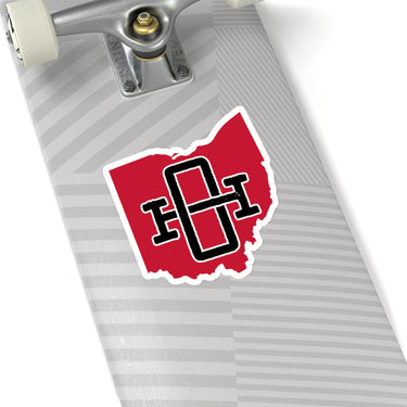 Ohio Home State Sticker (Black & Red)-Allegiant Goods Co. Vintage Sports Apparel