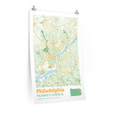 Philadelphia Pennsylvania City Street Map Poster-Allegiant Goods Co. Vintage Sports Apparel