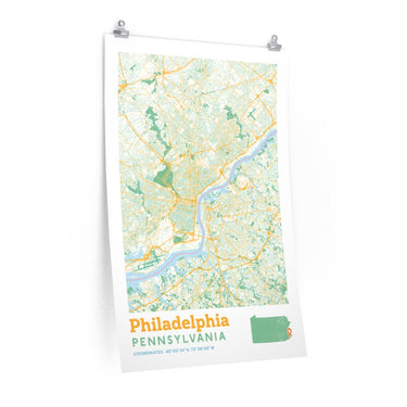 Philadelphia Pennsylvania City Street Map Poster-Allegiant Goods Co. Vintage Sports Apparel