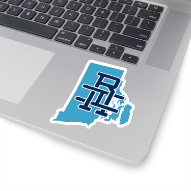 Rhode Island Home State Sticker (Navy & Carolina Blue)-Allegiant Goods Co. Vintage Sports Apparel