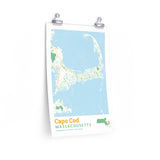 Cape Cod Massachusetts City Street Map Poster-Allegiant Goods Co. Vintage Sports Apparel