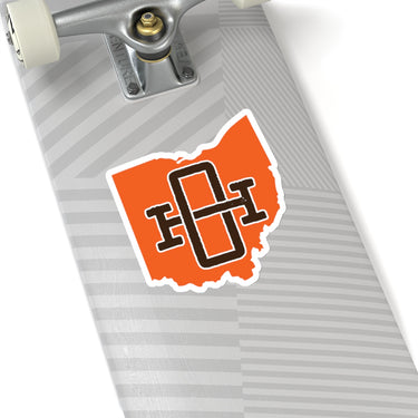 Ohio Home State Sticker (Orange & Brown)-Allegiant Goods Co. Vintage Sports Apparel