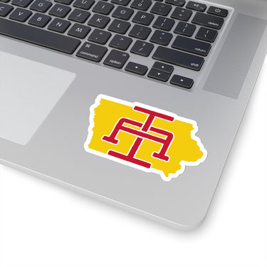 Iowa Home State Sticker (Yellow & Red)-4x4"-Allegiant Goods Co. Vintage Sports Apparel