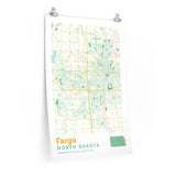 Fargo North Dakota City Street Map Poster-Allegiant Goods Co. Vintage Sports Apparel