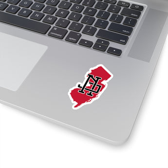 New Jersey Home State Sticker (Red & Black)-3x3"-Allegiant Goods Co. Vintage Sports Apparel