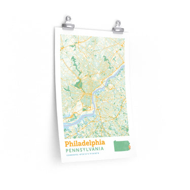 Philadelphia Pennsylvania City Street Map Poster-Allegiant Goods Co. Vintage Sports Apparel