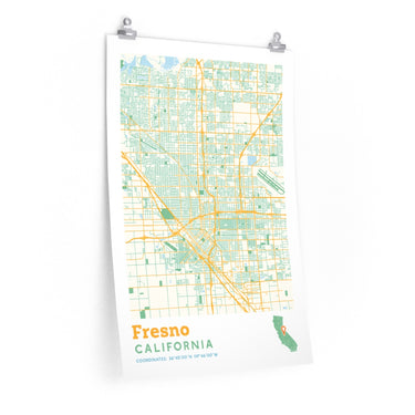 Fresno California City Street Map Poster-Allegiant Goods Co. Vintage Sports Apparel