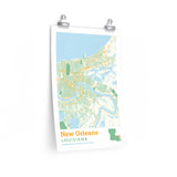 New Orleans Louisiana City Street Map Poster-Allegiant Goods Co. Vintage Sports Apparel