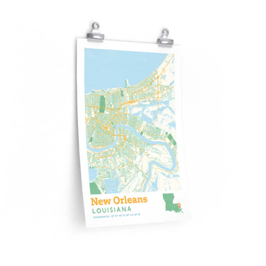 New Orleans Louisiana City Street Map Poster-Allegiant Goods Co. Vintage Sports Apparel