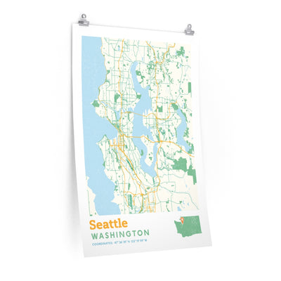 Seattle Washington City Street Map Poster-24″ × 36″-Allegiant Goods Co. Vintage Sports Apparel