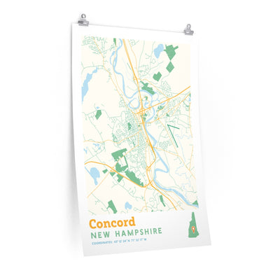 Concord New Hampshire Street Map Poster-24″ × 36″-Allegiant Goods Co. Vintage Sports Apparel