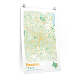 Houston Texas City Street Map Poster-Allegiant Goods Co. Vintage Sports Apparel