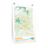 Raleigh North Carolina City Street Map Poster-Allegiant Goods Co. Vintage Sports Apparel