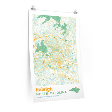 Raleigh North Carolina City Street Map Poster-Allegiant Goods Co. Vintage Sports Apparel